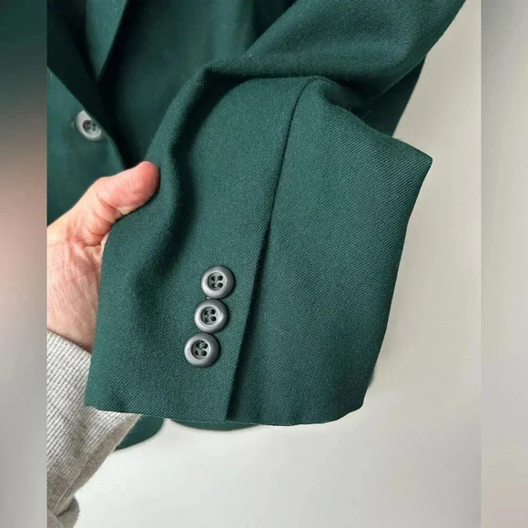 Vintage Talbots Blazer Jacket dark forest Green Wool  Vintage USA Women - Picture 5 of 10